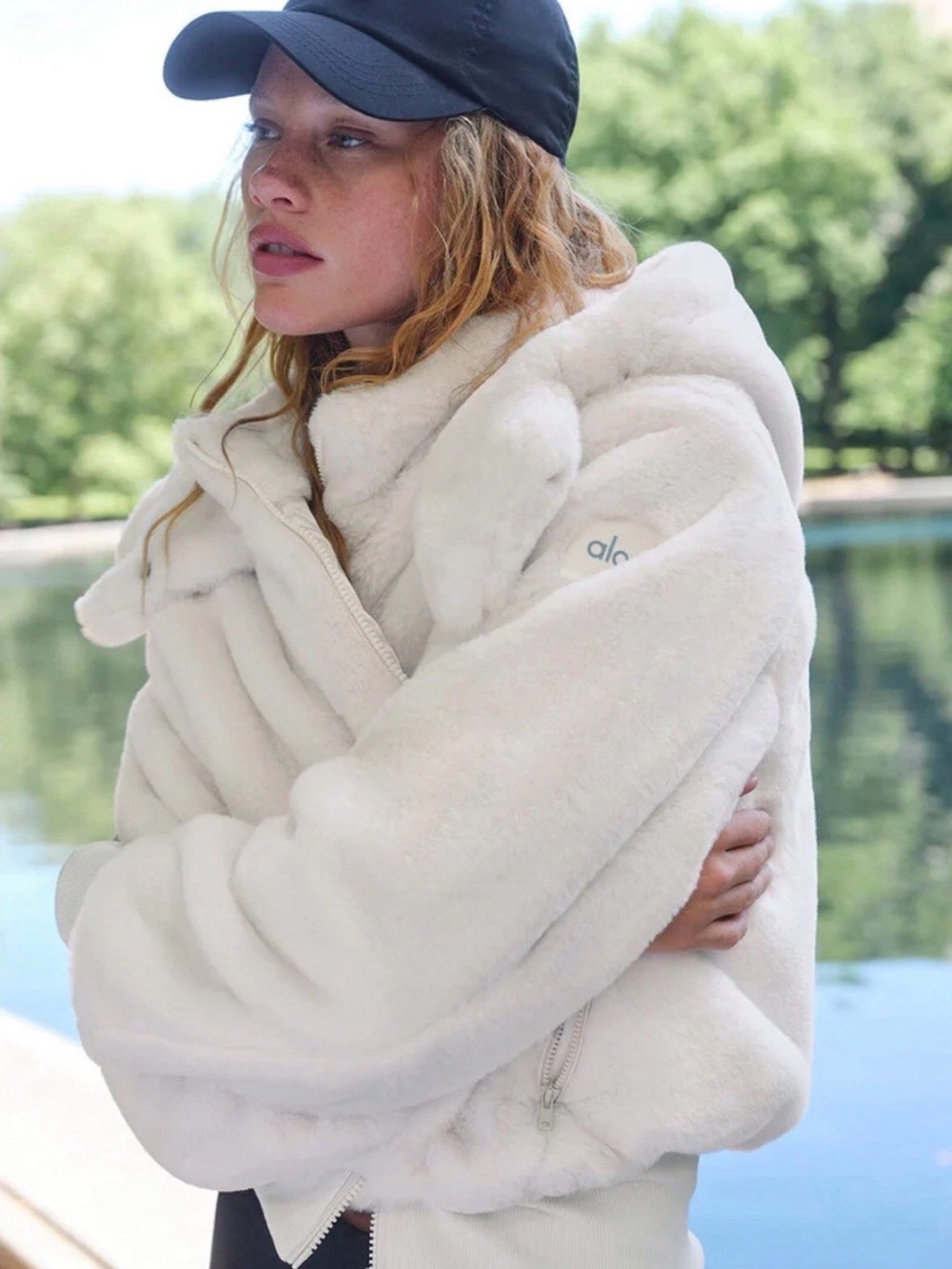 ALO Yoga Faux Fur Foxy Jacket in Ivory White
